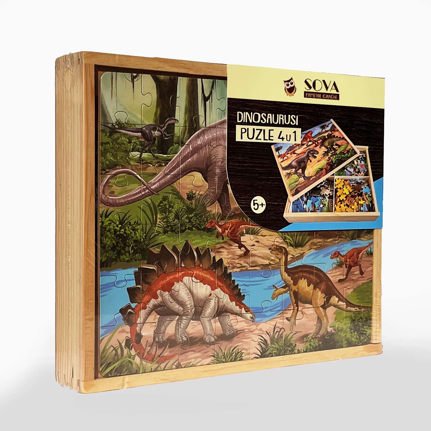 SOVA DRVENE PUZLE-DINOSAURUS